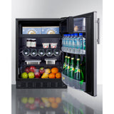 Summit - 24" wide undercounter European refrigerator-freezer - CT66BK2SS