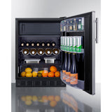 Summit - 24" wide undercounter European refrigerator-freezer - CT66BK2SS