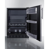 Summit - 24" wide undercounter European refrigerator-freezer - CT66BK2SS