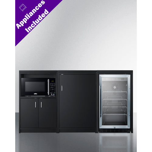 Summit - 64" wide casework suite with refrigerator, microwave, and cabinets - CWSUITE64G