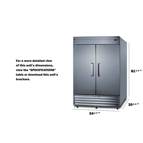 Accucold Summit - 39 Cu.Ft. Reach-In Freezer | SCFF436