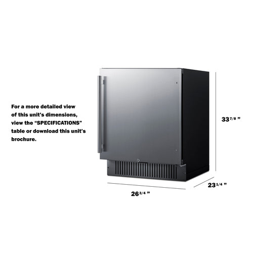 Summit - 27" wide built-in undercounter all-refrigerator for commercial or residential use - FF27BCSS