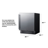 Summit - 27" wide built-in undercounter all-refrigerator for commercial or residential use - FF27BCSS