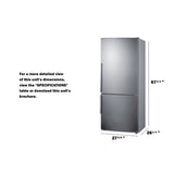 Summit - 28" Wide Bottom Freezer Refrigerator - FFBF283SS