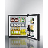 Summit - Compact solid door minibar in black with front lock - MB41B