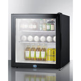 Summit - Compact glass door minibar with front lock - MB43GL