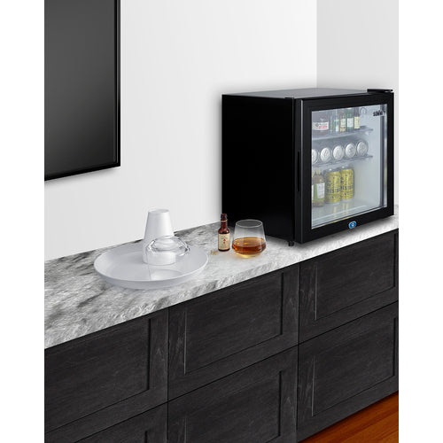 Summit - Compact glass door minibar with front lock - MB43GL
