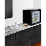 Summit - Compact glass door minibar with front lock - MB43GL