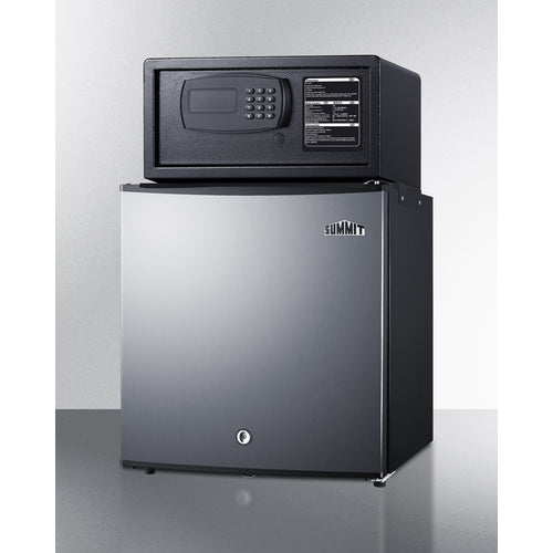 Summit - Stainless steel door minibar, hotel safe, and stacking kit - MBSAFESS