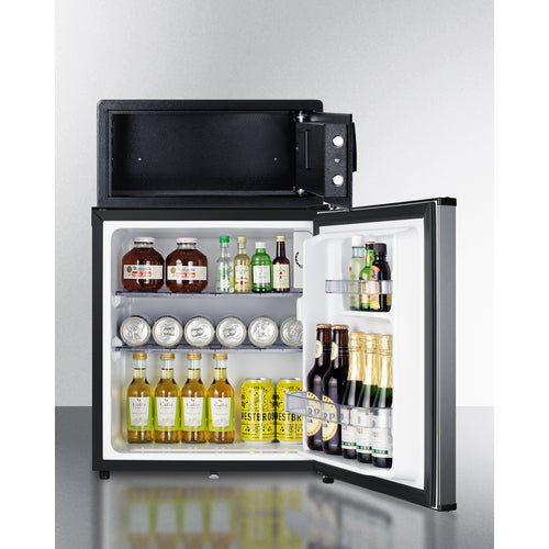 Summit - Stainless steel door minibar, hotel safe, and stacking kit - MBSAFESS