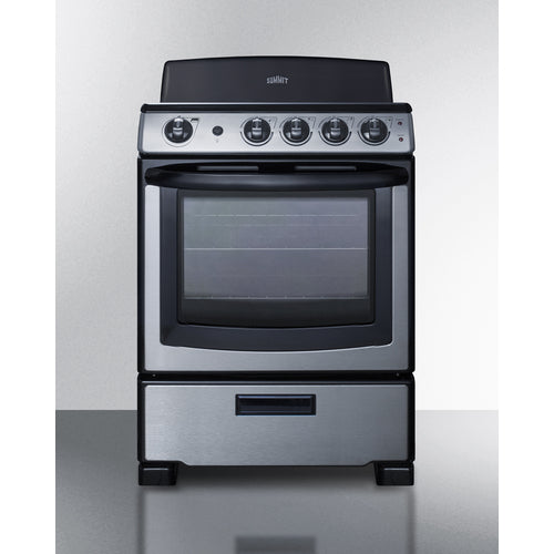 Summit - 24" wide electric coil top range in stainless steel - PROEL24SS