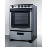 Summit - 24" Wide Electric Range & Convertible Hood - REXH24RSS