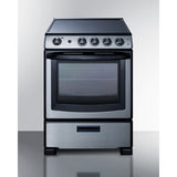 Summit - 24" Wide Electric Range & Convertible Hood - REXH24RSS