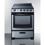 Summit - 24" Wide Electric Range & Convertible Hood - REXH24RSS