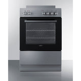Summit - 24" wide smooth-top electric range in stainless steel - REXT24SS