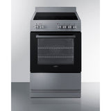 Summit - 24" wide smooth-top electric range in stainless steel - REXT24SS