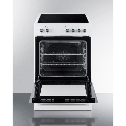 Summit - 24" wide smooth-top electric range in white - REXT24W