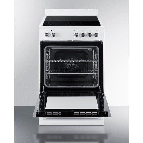 Summit - 24" wide smooth-top electric range in white - REXT24W
