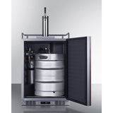 Summit - Built-in undercounter single tap beer kegerator in complete stainless steel with panel-ready door - SBC682PNR