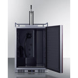 Summit - Built-in undercounter single tap beer kegerator in complete stainless steel with panel-ready door - SBC682PNR