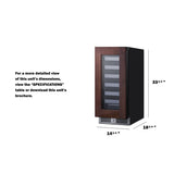 Summit - Shallow 18" deep 15" wide undercounter wine cellar - SDHW1532PNR