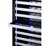 Summit - Full-size built-in 24" wide 18" deep 98-bottle dual zone wine cellar - SDHWC98