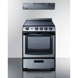 Summit - 24" Wide Electric Range & Convertible Hood - REXH24RSS