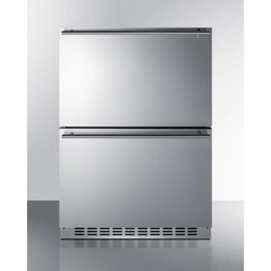 Summit - 24" wide indoor/outdoor 2-drawer refrigerator-freezer - ADRF244CSS