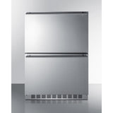 Summit - 24" wide indoor/outdoor 2-drawer refrigerator-freezer - ADRF244CSS