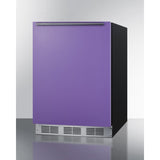 Summit - ADA height 24" all-refrigerator for residential use with lavender purple door, stainless steel handle, and black cabinet - BAR631BKPADA