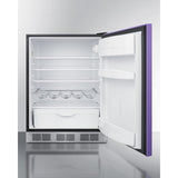Summit - ADA height 24" all-refrigerator for residential use with lavender purple door, stainless steel handle, and black cabinet - BAR631BKPADA