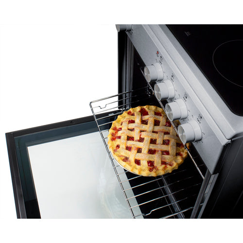 Summit - 24" wide smooth-top electric range in stainless steel - REXT24SS