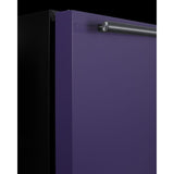 Summit - ADA height 24" all-refrigerator for residential use with lavender purple door, stainless steel handle, and black cabinet - BAR631BKPADA