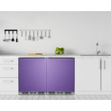 Summit - ADA height 24" all-refrigerator for residential use with lavender purple door, stainless steel handle, and black cabinet - BAR631BKPADA