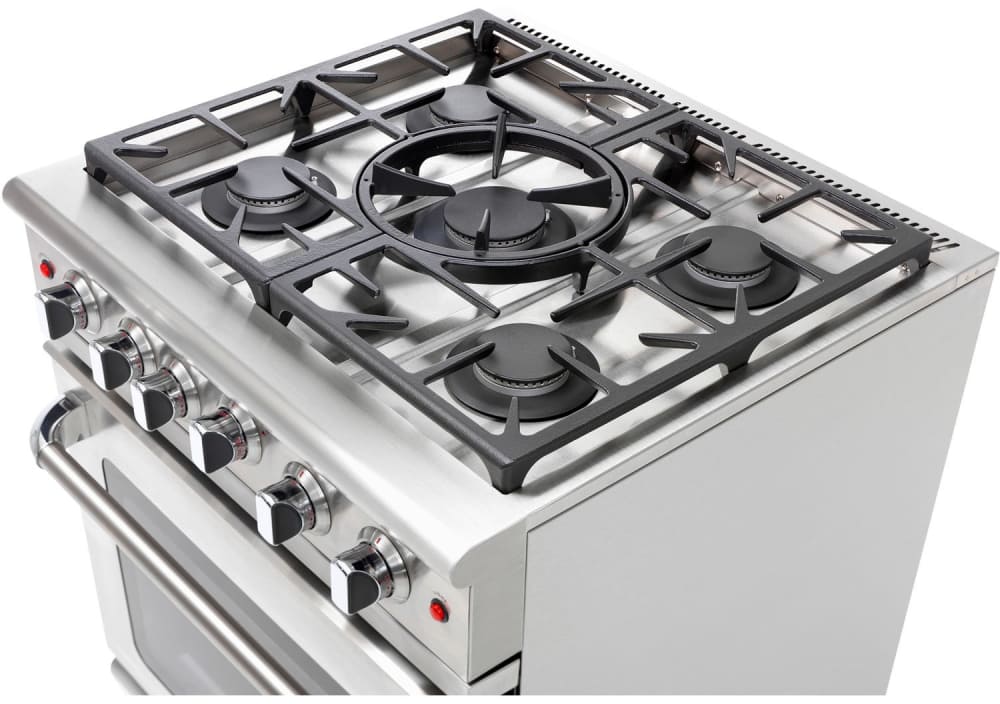 Capital Cooking - 30" Capital Precision Range - Manual Clean - 19K BTU - 5 Sealed Burners w/ Wok Burner 25K BTUs - MCR305