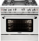 Capital Cooking - 36" Capital Precision Range - Manual Clean - 19K BTU - 4 Sealed Burners w/ 12" BBQ  - MCR364B