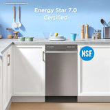 Midea - 18" Front Control Dishwasher, 52dB, 2-Rack, Stainless Tub - MDF18A1AST