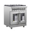 Forno - 30" Massimo 5 Burner Freestanding French Door Dual Fuel Range in Stainless Steel