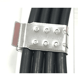 Aims Power - PV Cable Stainless Steel Clamps â€“ Holds 4 Wires – 50 Pack