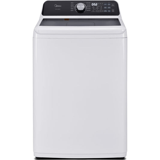 Midea - 4.4 CF Top Load Washer, Agitator, Stainless Tub - MLTW44A4BWW