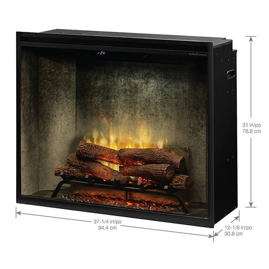 Dimplex - 36" Revillusion® Built-In Firebox, Weathered Concrete - RBF36PWCG