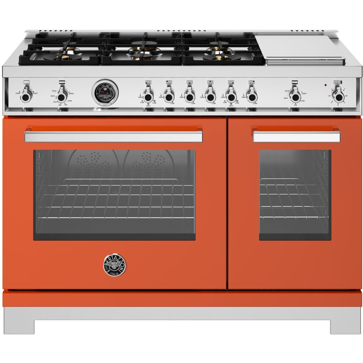 Bertazzoni - Professional Series 48 Inch Freestanding Gas Range with 6 Sealed Burners, 7.1 cu. ft. Total Capacity