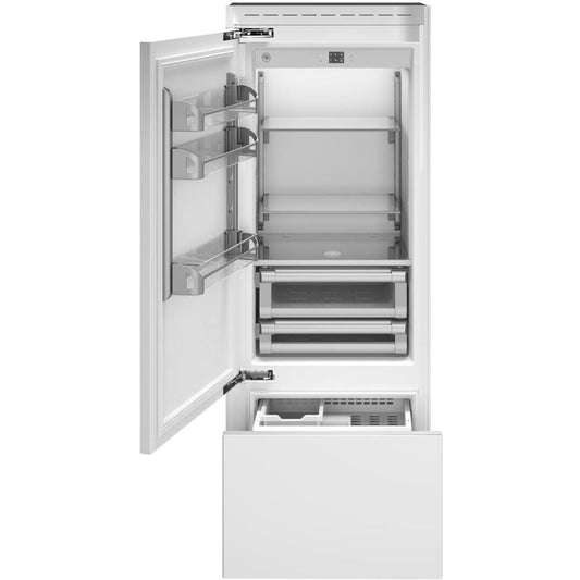Bertazonni - 30" Built-In Bottom Mount Refrigerator with Ice Maker and Custom Panel