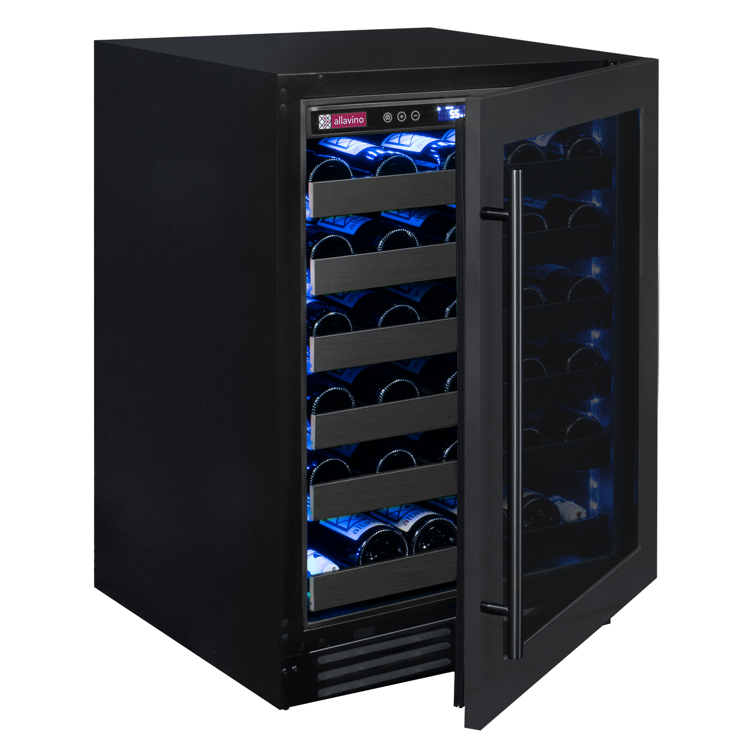 Allavino - Reserva Series 50 Bottle Single Zone Built-in Luxury Wine Refrigerator with Black Stainless Steel Door