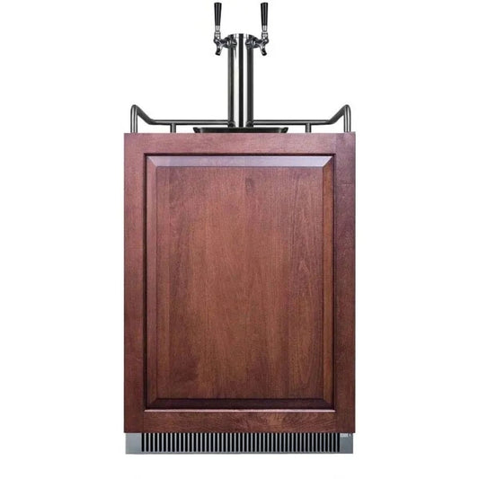 Summit - Built-in commercially approved dual tap cold brew kegerator in stainless steel with panel-ready door - SBC682PNRCFTWIN