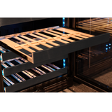Allavino - Reserva Series 100 Bottle 34" Tall Dual Zone Black Stainless Steel Side-by-Side Wine Cooler Refrigerator