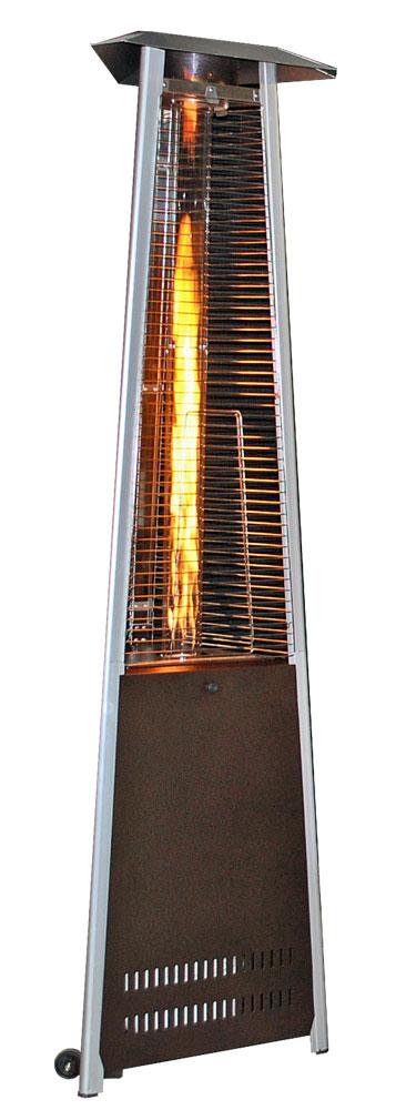 SUNHEAT Tower Patio Heater SUNHEAT Contemporary Triangle Design Portable Propane Commercial Patio Heater with Decorative Variable Flame-Golden Hammered