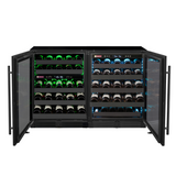 Allavino - Reserva Series 100 Bottle 34" Tall Three Zone Black Stainless Steel Side-by-Side Wine Cooler Refrigerator - BF 3Z-BDW5034-BS