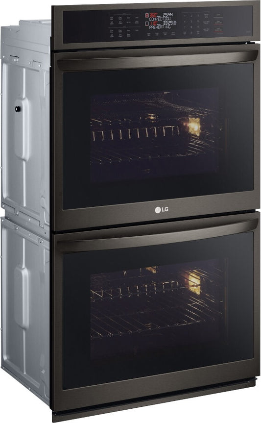 LG - 9.4 CF / 30" Smart Double Wall Oven with Fan Convection, Air Fry - Electric Wall Ovens - WDEP9423D