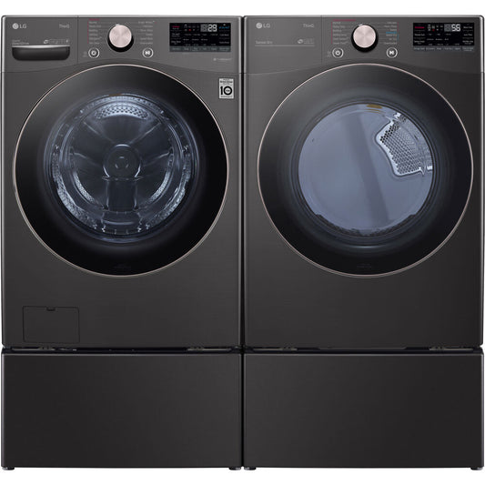 LG - 4.5 CF Front Load Washer (WM4000HBA) & 7.4 CF Gas Dryer (DLGX4001B) - WM4000HBA-G-KIT